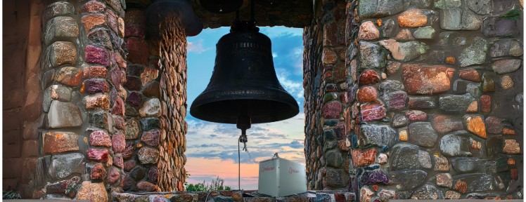 Madonna church bell ringer installed and attached to a church bell